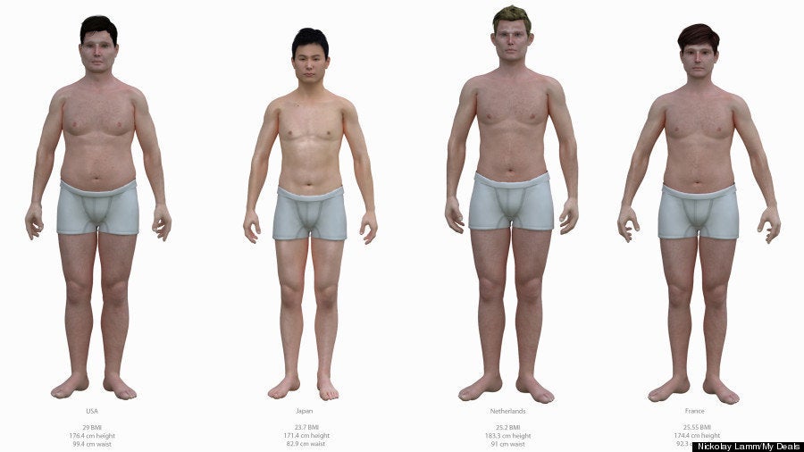 30代男性の 体型 をcgで再現 日本は欧米より おなかの出っ張り が少ない ハフポスト