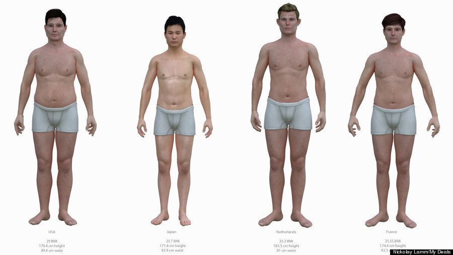 30代男性の 体型 をcgで再現 日本は欧米より おなかの出っ張り が少ない ハフポスト News