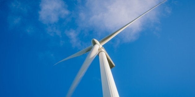 A wind turbine rotates at a wind farm near the village of Rugsted, north of Kolding in Denmark on December 13, 2015. AFP PHOTO / JONATHAN NACKSTRAND / AFP / JONATHAN NACKSTRAND (Photo credit should read JONATHAN NACKSTRAND/AFP/Getty Images)