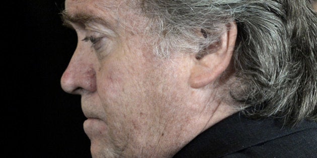 Steve Bannon, chief strategist for U.S. President Donald Trump, attends a joint press conference with U.S. President Donald Trump, not pictured, and Jens Stoltenberg, secretary general of the North Atlantic Treaty Organization (NATO), not pictured, inside the East Room of the White House in Washington, D.C., U.S., on Wednesday, April 12, 2017. Stoltenberg commented on U.S.-Russia relations during a meeting with Trump and stated that NATO does not want a new Cold War. Photographer: Olivier Douliery/Bloomberg via Getty Images