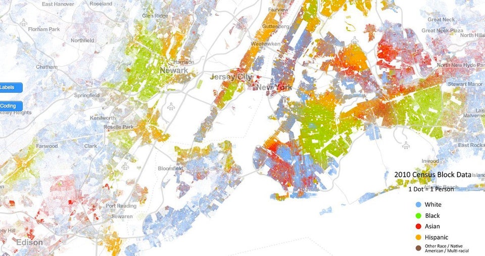 人種の分布 1人1個の点で表す米国地図 ハフポスト