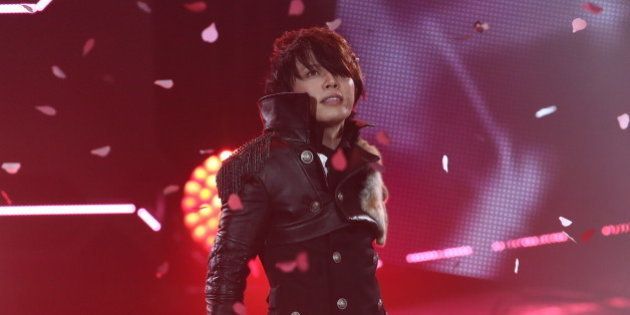 URAYASU, JAPAN - JUNE 14: Japanese singer T.M.Revolution performs onstage during MTV Video Music Awards Japan 2014 at Maihama Amphitheater on June 14, 2014 in Urayasu, Japan. (Photo by Ken Ishii/Getty Images)