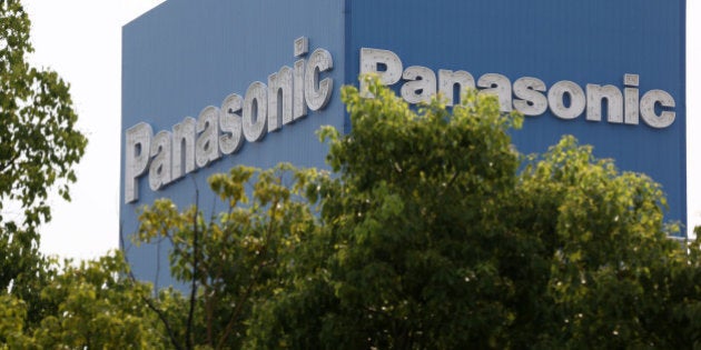 The Panasonic Corp. logo is displayed at the company's headquarters in Kadoma, Osaka Prefecture, Japan, on Wednesday, July 31, 2013. Panasonic, Japan's biggest consumer electronics maker, reported profit that exceeded analyst estimates after cutting wages, selling assets and a one-time gain from changes in pension accounting. Photographer: Tomohiro Ohsumi/Bloomberg via Getty Images