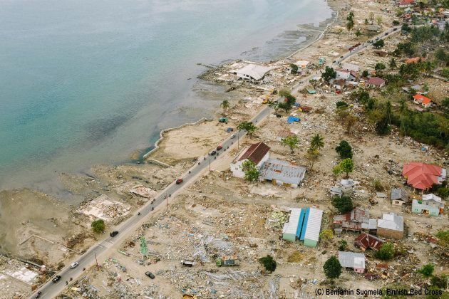 インドネシア・スラウェシ島地震で津波被害を受けた沿岸部パル市の様子