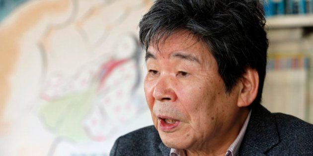 In this Thursday, Feb. 12, 2015 photo, Japanese animated film director Isao Takahata speaks about his latest film