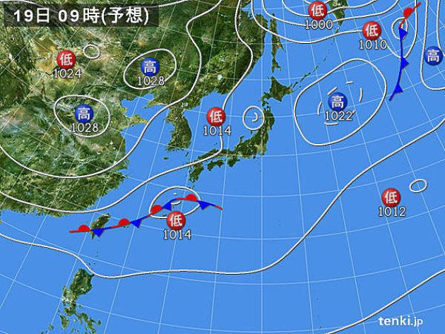 19日09時 気圧配置