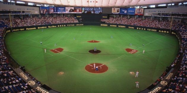 Japan, Tokyo, professional baseball game in Tokyo Dome