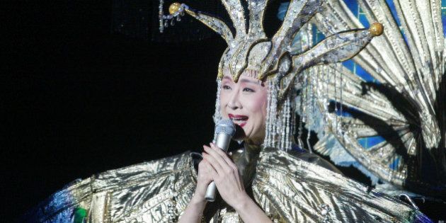 TAIPEI, CHINA - JANUARY 16: (CHINA OUT) Japanese singer Kobayashi Sachiko sings during her concert at Taipei International Convention Center on January 16, 2010 in Taipei, Taiwan of China. (Photo by ChinaFotoPress/Getty Images)