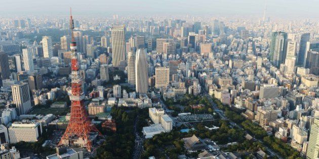 TOKYO, JAPAN - SEPTEMBER 12: Aerial view of the Tokyo Tower on September 12, 2013 in Tokyo, Japan. Tokyo was selected as the site of the 2020 Olympics. (Photo by Atsushi Tomura/Getty Images)