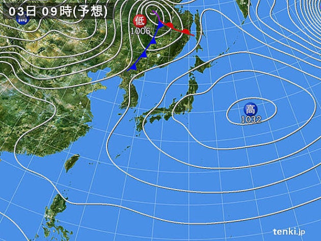 12月3日9時（予想）