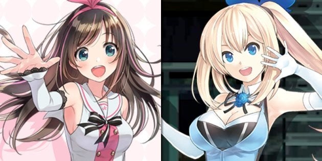 バーチャルYouTuberのキズナアイ（左）とミライアカリ