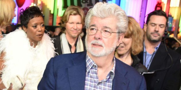 LONDON, ENGLAND - DECEMBER 16: George Lucas attends the European Premiere of 'Star Wars: The Force Awakens' in Leicester Square on December 16, 2015 in London, England. (Photo by David M. Benett/Dave Benett/WireImage)