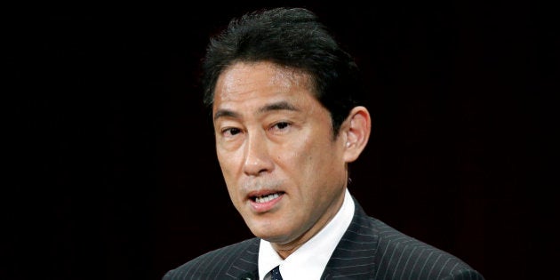 Fumio Kishida, Japan's foreign minister, delivers a speech during the Future Of Asia conference in Tokyo,...