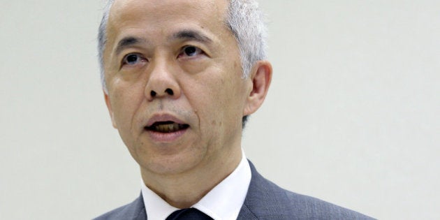Naomi Hirose, president of Tokyo Electric Power Co. (Tepco), speaks during a news conference at the company's...
