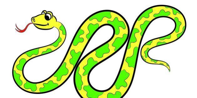 Illustration of snake. Coloring book.