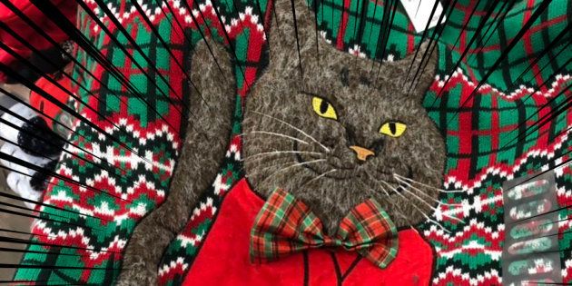 我が家の黒猫を模したとしか思えない主張が激しい猫のセーター