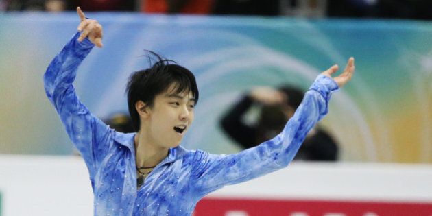 FUKUOKA, JAPAN - DECEMBER 05: Yuzuru Hanyu of Japan competes in the men's short program during day one of the ISU Grand Prix of Figure Skating Final 2013/2014 at Marine Messe Fukuoka on December 5, 2013 in Fukuoka, Japan. (Photo by Atsushi Tomura/Getty Images)