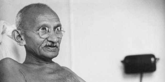 Indian statesman and activist Mohandas Karamchand Gandhi (1869 - 1948) at Birla House, Mumbai, August 1942. (Photo by Dinodia Photos/Getty Images)
