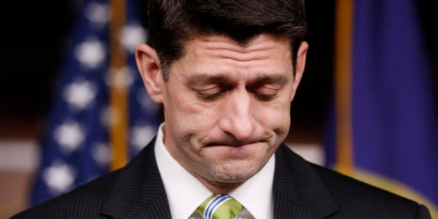 House Speaker Paul Ryan (R-WI) holds a news conference after Republicans pulled the American Health Care Act bill to repeal and replace the Affordable Care Act act known as Obamacare, prior to a vote at the U.S. Capitol in Washington, March 24, 2017. REUTERS/Jonathan Ernst