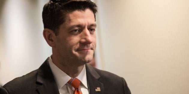 US House Speaker Paul Ryan leaves a House Republican conference meeting at the US Capitol in Washington, DC, on March 23, 2017.US President Donald Trump held last-minute negotiations with fellow Republicans to avoid a humiliating defeat Thursday in his biggest legislative test to date, as lawmakers vote on an Obamacare replacement plan which conservatives threaten to sink. / AFP PHOTO / NICHOLAS KAMM (Photo credit should read NICHOLAS KAMM/AFP/Getty Images)