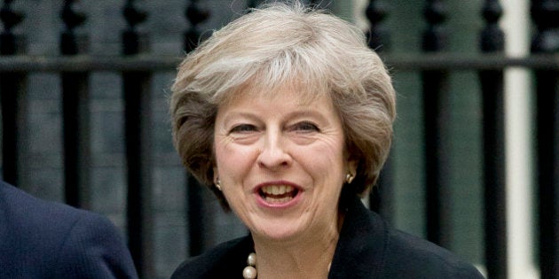 British Home Secretary and leadership candidate for Britain's ruling Conservative Party Theresa May arrives for a cabinet meeting at 10 Downing Street in London, Tuesday, July 5, 2016. British Prime Minister David Cameron resigned on June 24 after Britain voted to leave the European Union in a referendum. (AP Photo/Matt Dunham)