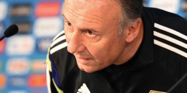 Japan's Italian coach Alberto Zaccheroni arrives to address an official press conference at The Pantanal Arena in Cuiaba on June 23, 2014, on the eve of their Group C football match against Colombia in the 2014 FIFA World Cup. AFP PHOTO / TOSHIFUMI KITAMURA (Photo credit should read TOSHIFUMI KITAMURA/AFP/Getty Images)