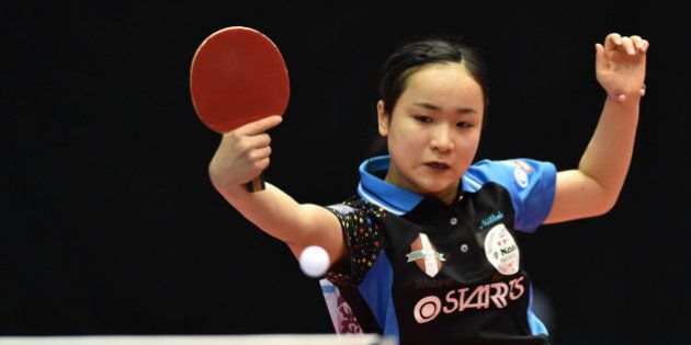 TOKYO, JAPAN - JANUARY 16: Mima Ito of Japan competes in the Women's Singles during day five of All Japan Table Tennis Championships 2015 at Tokyo Metropolitan Gymnasium on January 16, 2015 in Tokyo, Japan. (Photo by Atsushi Tomura/Getty Images)