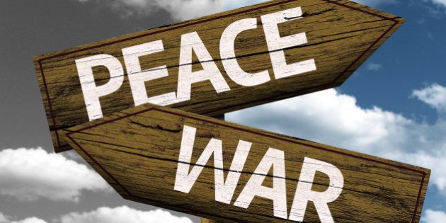 peace x war creative sign with...