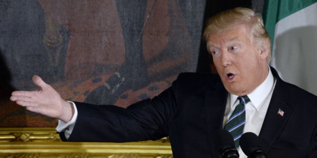 U.S. President Donald Trump speaks during the Friends of Ireland Luncheon at the U.S. Capitol in Washington, D.C., U.S., on Thursday, March 16, 2017. As the Trump administration vows to upend international trade accords, including pulling out of the North American Free Trade Agreement, German Chancellor Angela Merkel's government has redoubled its support for multilateral trade arrangements.Â Photographer: Olivier Douliery/Pool via Bloomberg