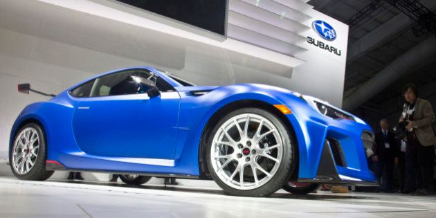 The Subaru Tecnica International (STI) Performance Concept is presented at the New York International Auto Show, Wednesday, April 1, 2015. (AP Photo/Bebeto Matthews)