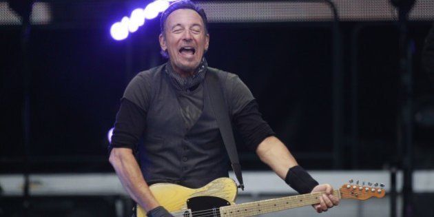 U.S. singer Bruce Springsteen performs at Croke Park stadium, Dublin, Ireland, Friday, May, 27, 2016. (Photo by Peter Morrison/Invision/AP)