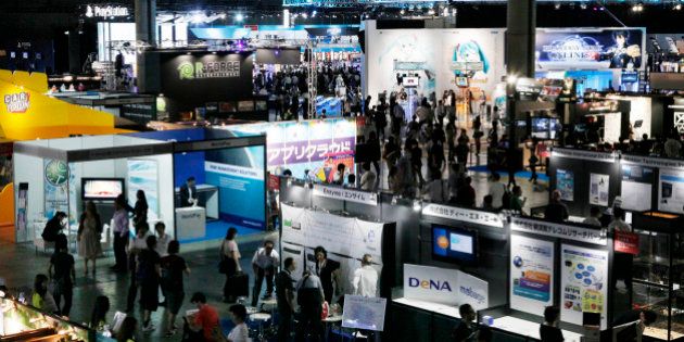 Visitors roam around booths at Tokyo Game Show 2011 in Makuhari, east of Tokyo,Thursday, Sept. 15, 2011. (AP Photo/Koji Sasahara)