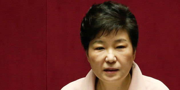 South Korean President Park Geun-hye delivers her speech during the inaugural session of the 20th National Assembly in Seoul, South Korea, June 13, 2016. Picture taken on June 13, 2016. REUTERS/Kim Hong-Ji