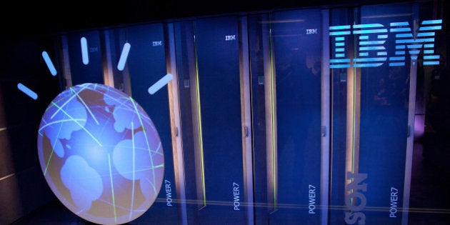 YORKTOWN HEIGHTS, NY - JANUARY 13: A general view of IBM's 'Watson' computing system at a press conference to discuss the upcoming Man V. Machine 'Jeopardy!' competition at the IBM T.J. Watson Research Center on January 13, 2011 in Yorktown Heights, New York. (Photo by Ben Hider/Getty Images)