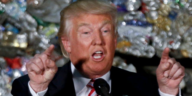 Republican presidential candidate Donald Trump speaks during a campaign stop, Tuesday, June 28, 2016, at Alumisource, a metals recycling facility in Monessen, Pa. A new multi-nation survey finds that confidence in Donald Trumpâs ability to manage foreign policy should be become U.S. president is rock-bottom in a host of countries in Europe and Asia. (AP Photo/Keith Srakocic)