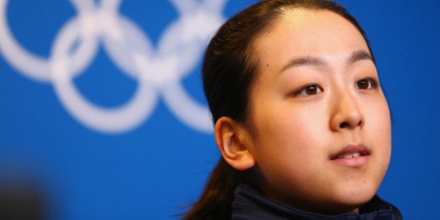 SOCHI, RUSSIA - FEBRUARY 17: Figure skater Mao Asada attends during the Japanese Ladies' Figure Skaters Press conference on day 10 of the Sochi 2014 Winter Olympics at Iceberg Skating Palace on February 17, 2014 in Sochi, Russia. (Photo by Ryan Pierse/Getty Images)