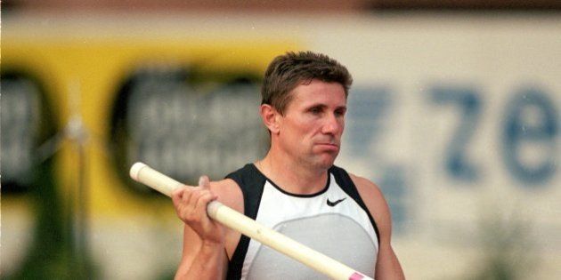 18 Aug 2000: Sergey Bubka of the Ukraine in action in the Pole Vault during the Hercules Zepter IAAF Golden League meeting at the Stade Louis II in Monte Carlo, Monaco. \ Mandatory Credit: Phil Cole /Allsport