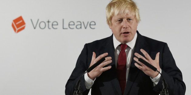 Former London Mayor and 'Vote Leave' campaigner Boris Johnson speaks during a press conference in central London on June 24, 2016.Boris Johnson, who spearheaded the successful campaign for Britain to leave the European Union, said Friday there was no need to rush the process of pulling out of the bloc. / AFP / POOL / Mary Turner (Photo credit should read MARY TURNER/AFP/Getty Images)