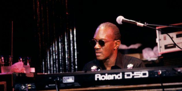 Bernie Worrell performing with Jack Bruce and Ginger Baker at the Bottom Line in New York City on December 7, 1989. He is playing a Roland D-50 keyboard. (Photo by Ebet Roberts/Redferns)