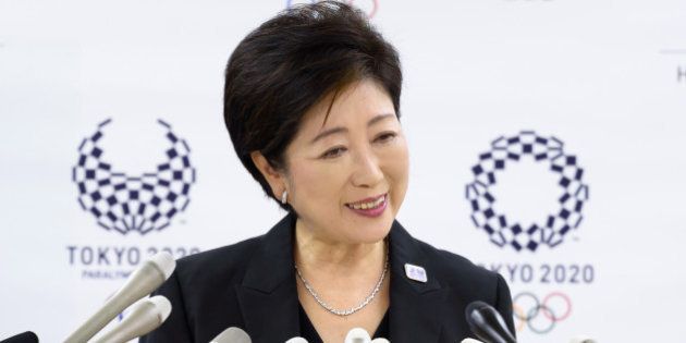 Yuriko Koike, governor of Tokyo, listens during a news conference in Tokyo, Japan, on Wednesday, Aug. 31, 2016. Koike told reporters that the move of the iconic Tsukiji fish market to a new site in Toyosu will be postponed. Photographer: Akio Kon/Bloomberg via Getty Images