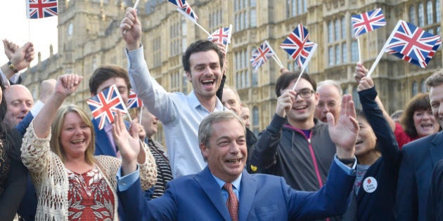 Nigel Farage, the leader of the United Kingdom Independence Party (UKIP), makes a statement after Britain voted to leave on the European Union in London, Britain, June 24, 2016. REUTERS/Toby Melville TPX IMAGES OF THE DAY