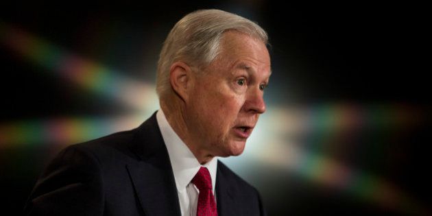 WASHINGTON, D.C. - FEBRUARY 28: U.S. Attorney General Jeff Sessions delivers remarks at the Justice Department's 2017 African American History Month Observation at the Department of Justice on February 28, 2017 in Washington, D.C. The event also included a showing of the documentary 'Too Important to Fail: Saving America's Boys.' (Photo by Zach Gibson/Getty Images)