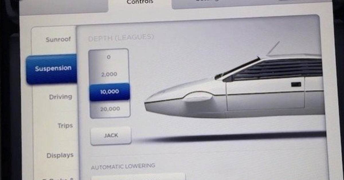 テスラ モデルs をボンドカーの潜水艦に変身させる隠しコマンドが発見される 動画あり ハフポスト テスラ モデルs をボンドカーの潜水艦に変身させる隠しコマンドが発見される 動画あり ハフポスト