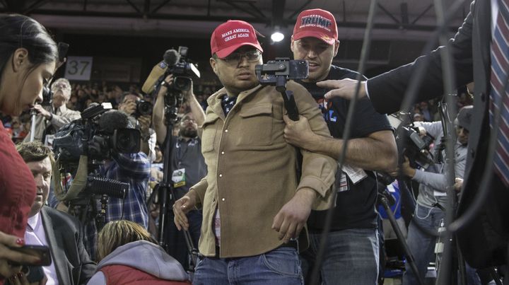 The unidentified supporter of Donald Trump who attacked journalists during a rally in El Paso, Texas.