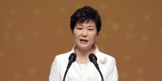 SEOUL, SOUTH KOREA - MARCH 01: South Korean President Park Geun-Hye speaks during the 96th Independence Movement Day ceremony at Sejong Art Center on March 1, 2015 in Seoul, South Korea. South Koreans celebrate the public holiday marking the 1919 civilian uprising against Japanese rule, which colonized the Korean peninsula from 1910-1945. (Photo by Chung Sung-Jun/Getty Images)