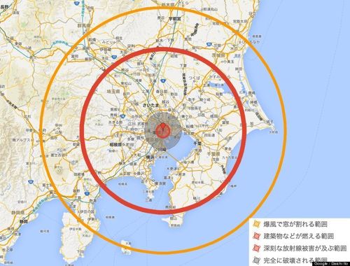 もしも東京と大阪に広島型の原爆が落とされたら【地図】 | ハフポスト NEWS