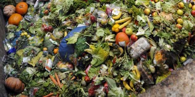 A photo taken on October 23, 2012 in Morsbach, western France, shows waste food products stocked at the Methavalor factory to produce methane before conversion into a biogas fuel for the GNVert company, a subsidiary of French energy GDF Suez group. AFP PHOTO / JEAN-CHRISTOPHE VERHAEGEN (Photo credit should read JEAN-CHRISTOPHE VERHAEGEN/AFP/Getty Images)