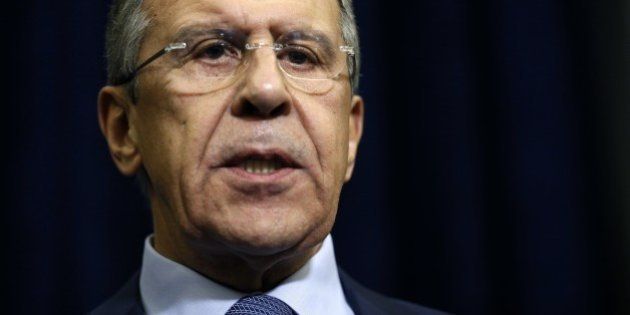 Russian Foreign Minister Sergei Lavrov speaks to the media at the Bocharov Ruchei state residence in Sochi on November 24, 2015. Russian Foreign Minister Sergei Lavrov on November 24 recommended against Russians travelling to Turkey for any reason, citing the threat of attacks. AFP PHOTO / POOL / MAXIM SHIPENKOV / AFP / POOL / MAXIM SHIPENKOV (Photo credit should read MAXIM SHIPENKOV/AFP/Getty Images)