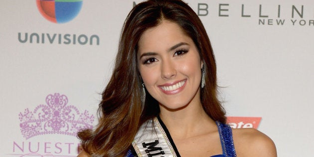 MIAMI, FL - FEBRUARY 08: Paulina Vega poses backstage on the set of Nuestra Belleza Latina at Univision Studios on February 8, 2015 in Miami, Florida. (Photo by Gustavo Caballero/WireImage)