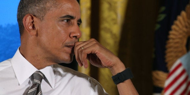 WASHINGTON, DC - OCTOBER 07: US President Barack Obama answers questions about jobs during an event in the East Room at the White House October 7, 2015 in Washington, DC. The event was co-hosted by'Coworker.org' with workers, employers, unions and other advocates in attendance. (Photo by Mark Wilson/Getty Images)